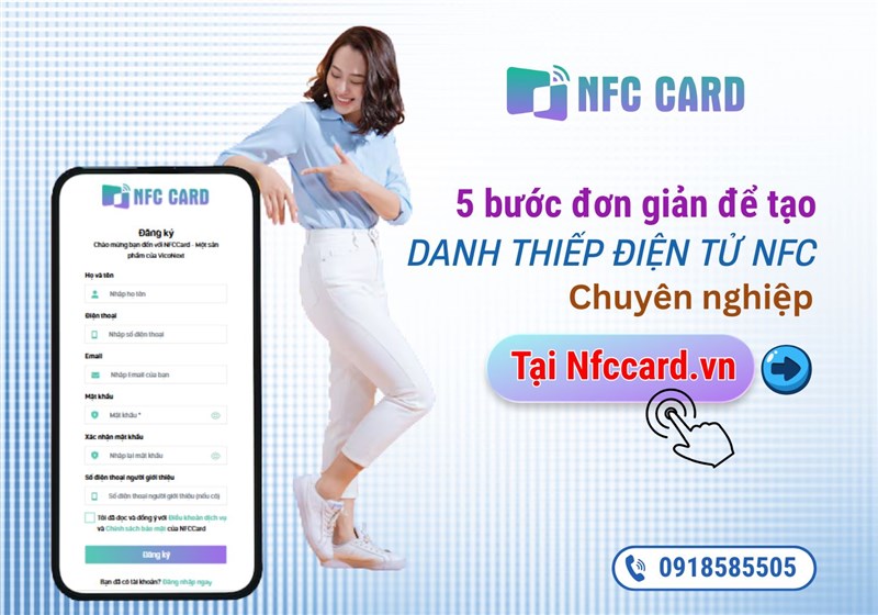 5 bước đơn giản để tạo danh thiếp điện tử NFC chuyên nghiệp tại Nfccard.vn