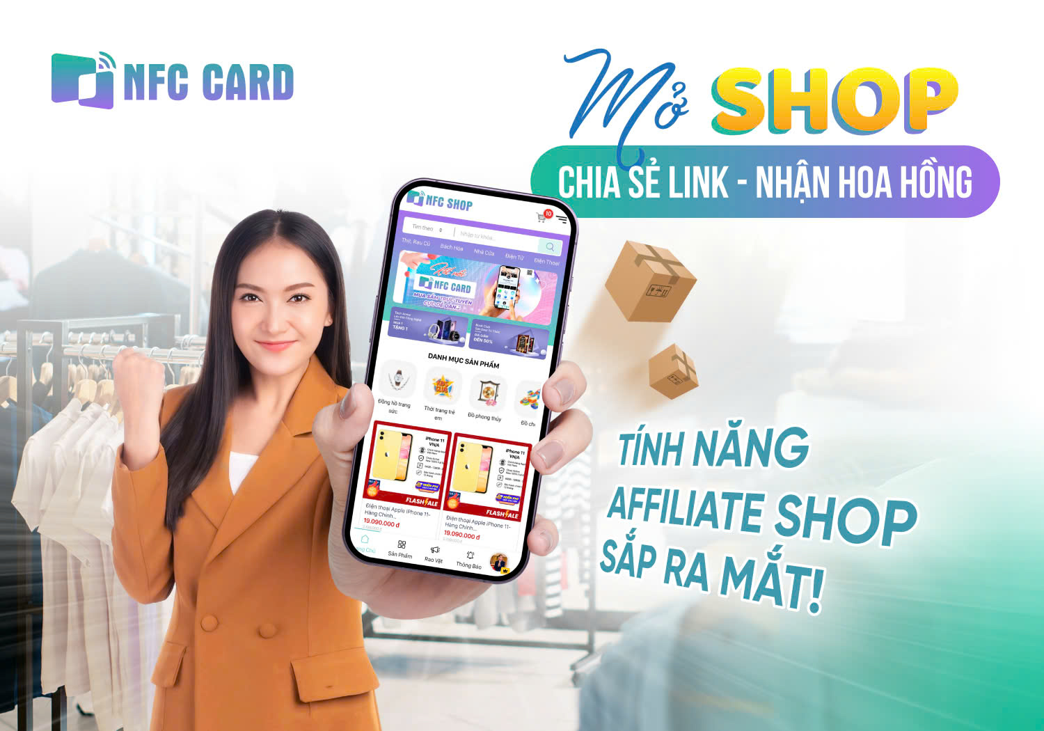 Kinh doanh 0 đồng, thu nhập không giới hạn với NFC Shop
