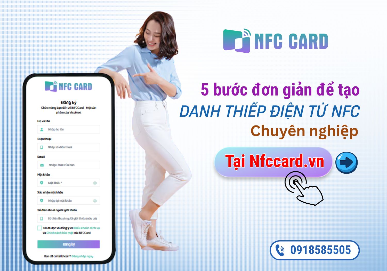 5 bước đơn giản để tạo danh thiếp điện tử NFC chuyên nghiệp tại Nfccard.vn